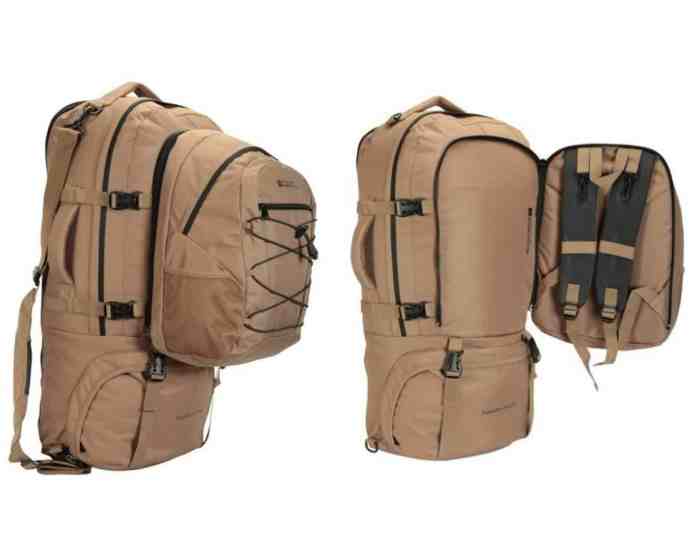 Travel backpacks with detachable daypacks